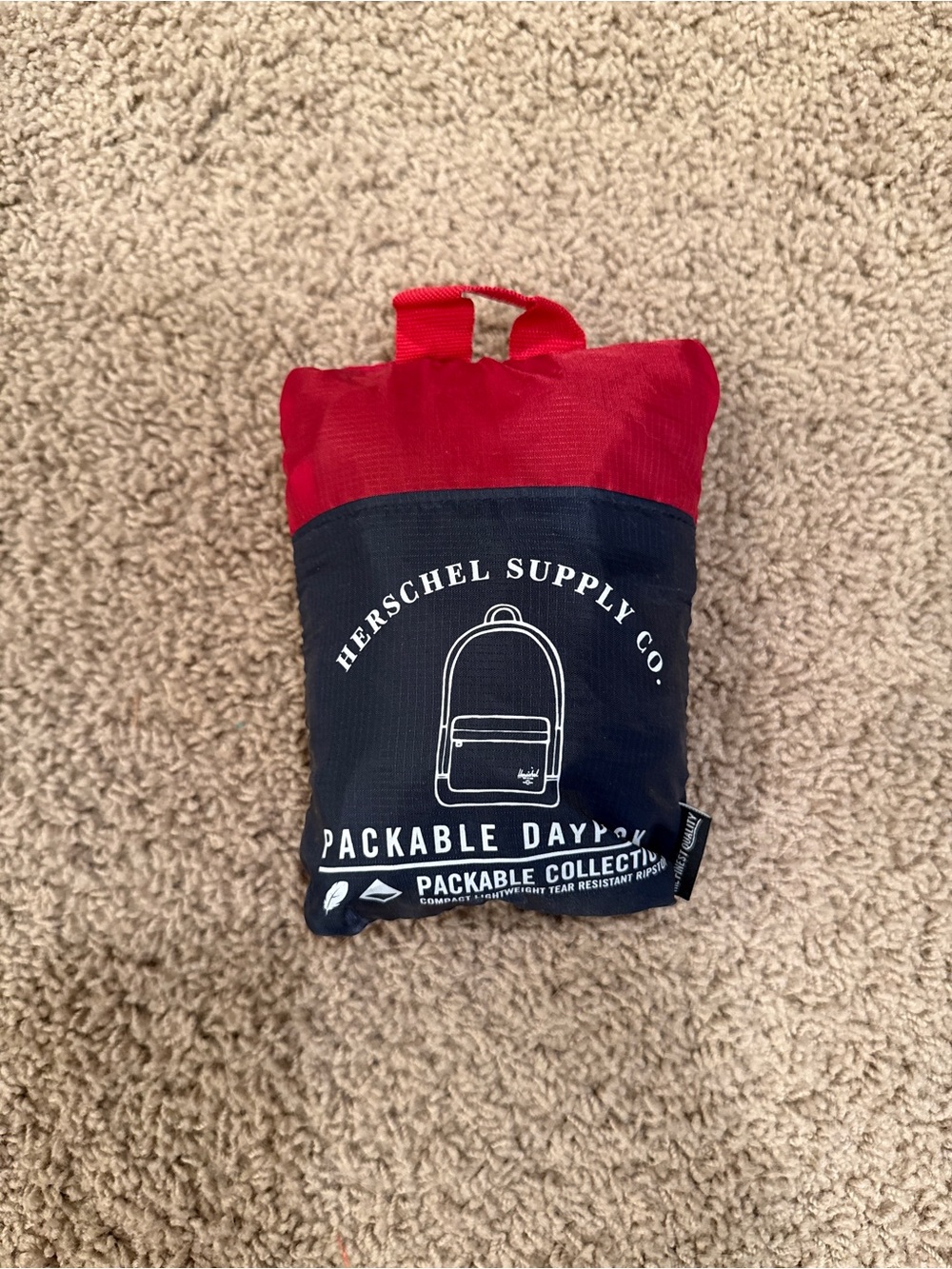 Herschel Supply Co. Navy and Red Packable Daypack Bag